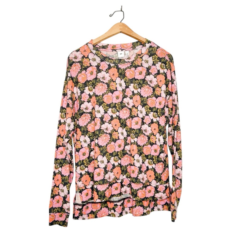 BP Women’s Oversized‎ Colorful Floral Print Lightweight Sweater Top Small S
